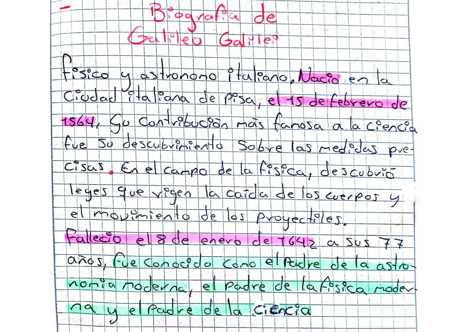 Biografia de
Galileo Galile

fisico y astronono italiano, Nacio en la
Ciudad italiana de pisa, el 15 de febrero de
1564, Go Contribución más