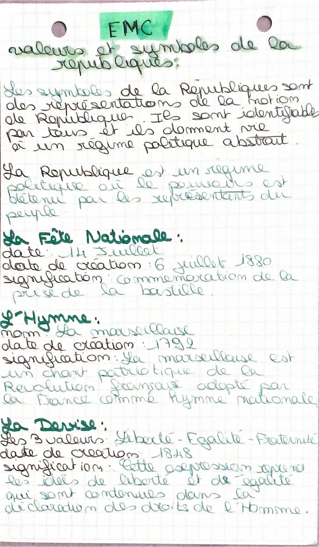 EMC

valeurs et symboles de la
repus eiques

Les symbales de la Républiques sont
des représentations de la motion
de Republique. Ils sont id