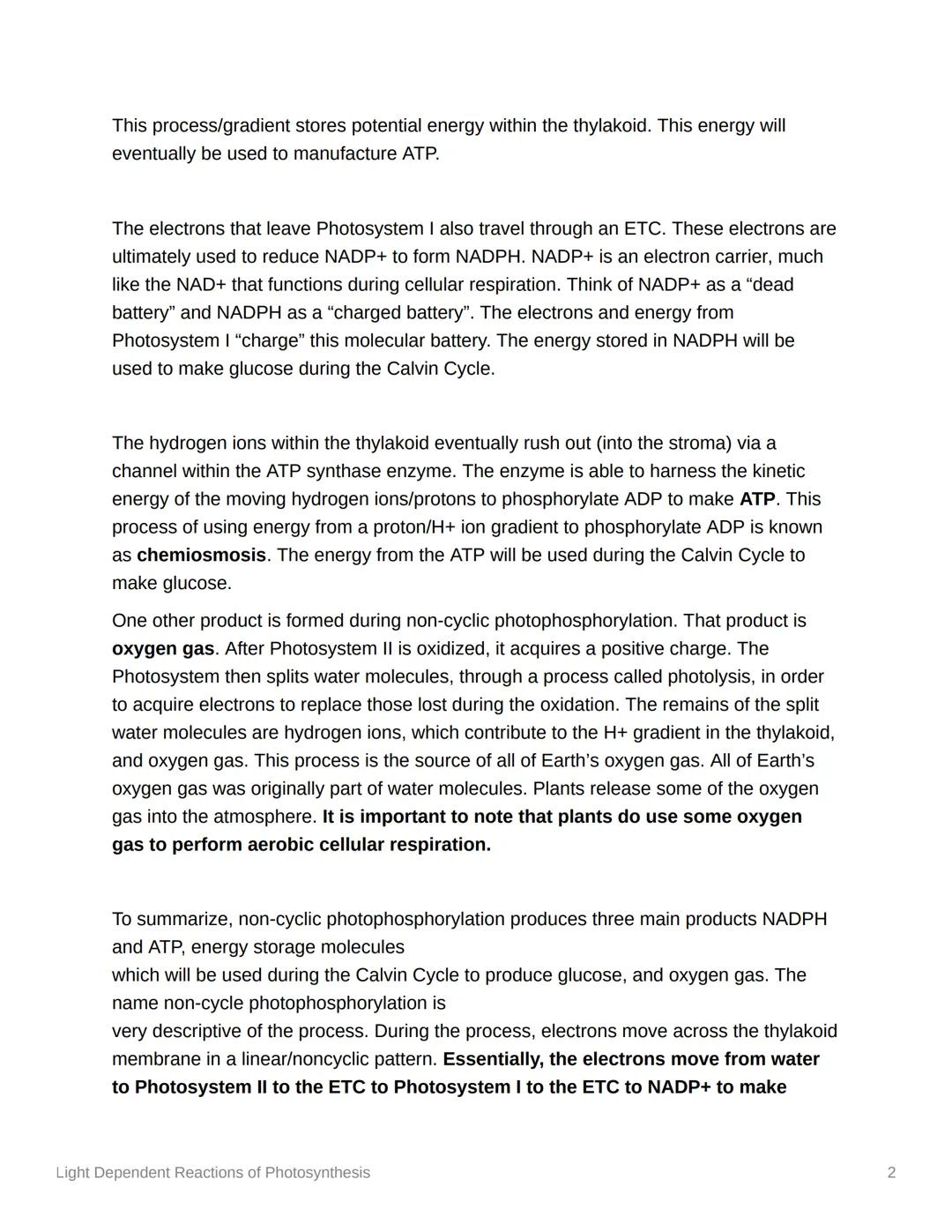 # Light Dependent Reactions of
Photosynthesis

This process occurs on the thylakoid membranes of the chloroplasts located in leaf
cells. Dur