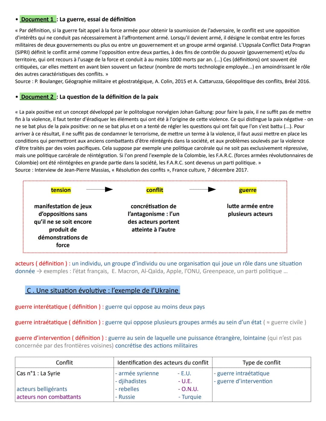 Thème 1: Faire la guerre, faire la paix: formes de conflits et modes de résolution

Introduction: au thème 1

Introduction: définition et ty