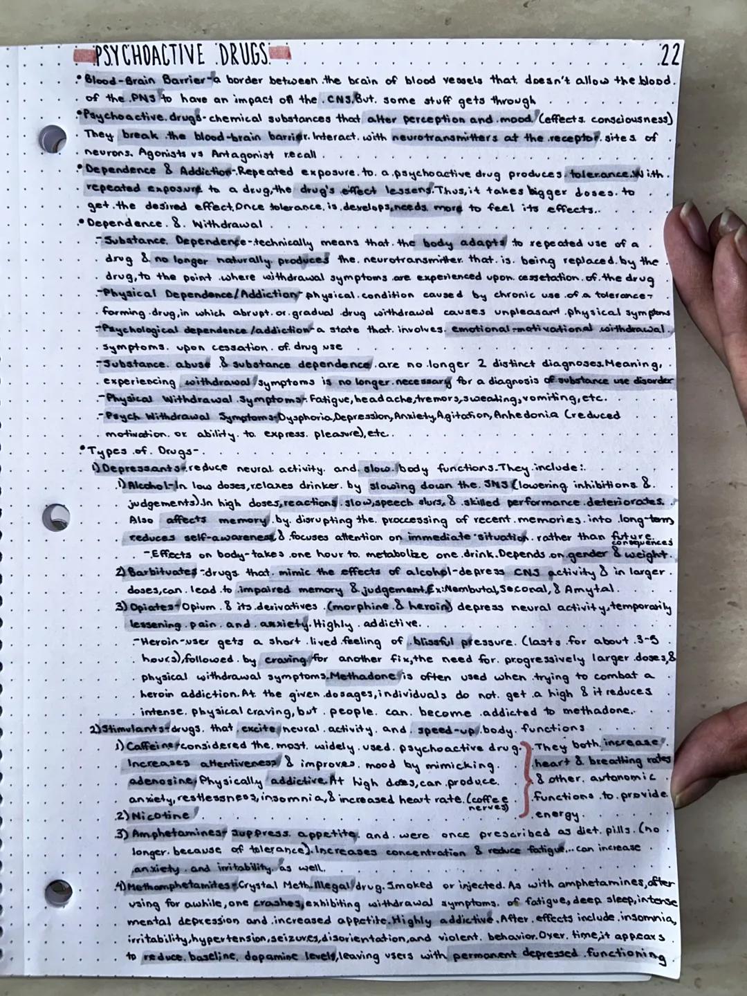 PSYCHOACTIVE DRUGS
22
Blood-Brain Barrier-a border between the brain of blood vessels that doesn't allow the blood.
of the PNS to have an im