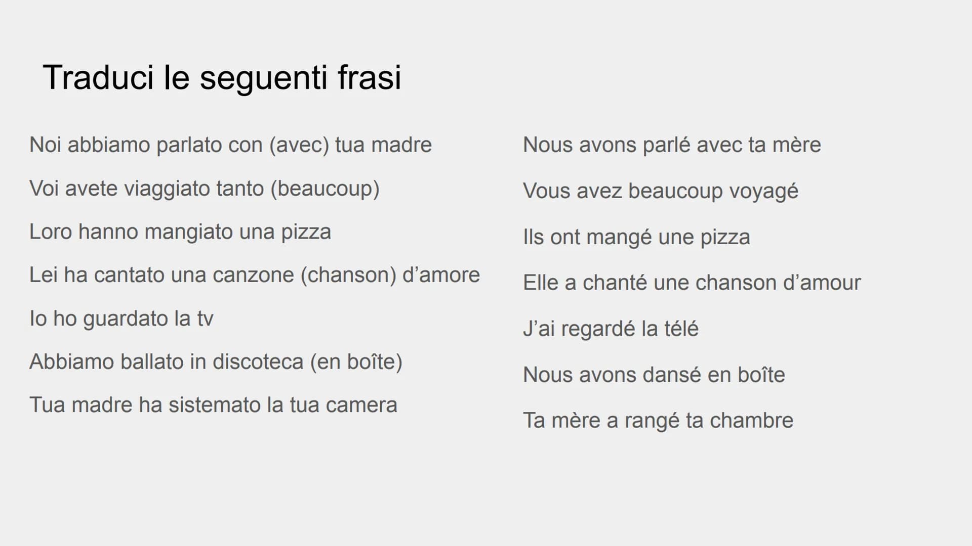 LE PASSÉ COMPOSÉ

IL PASSATO PROSSIMO Come si crea? Come in italiano!

**SOGG** + **ESSERE/AVERE** al presente + **PARTICIPIO PASSATO** del 