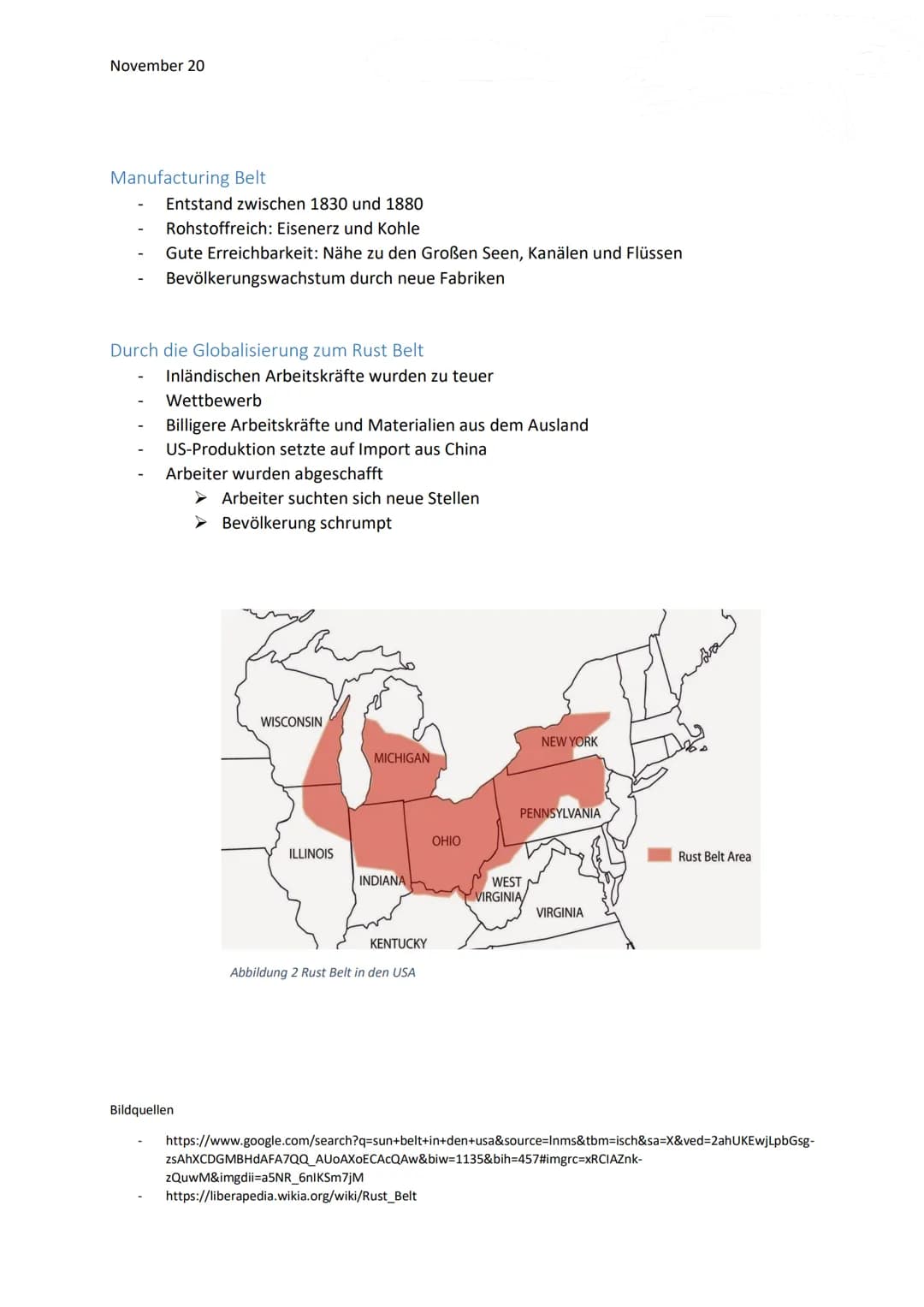 November 20

# Belt-Regionen mit dem Schwerpunkt auf den Rust Belt

Belt bedeutet ins Deutsche aus dem Amerikanischem übersetzt Gürtel und s