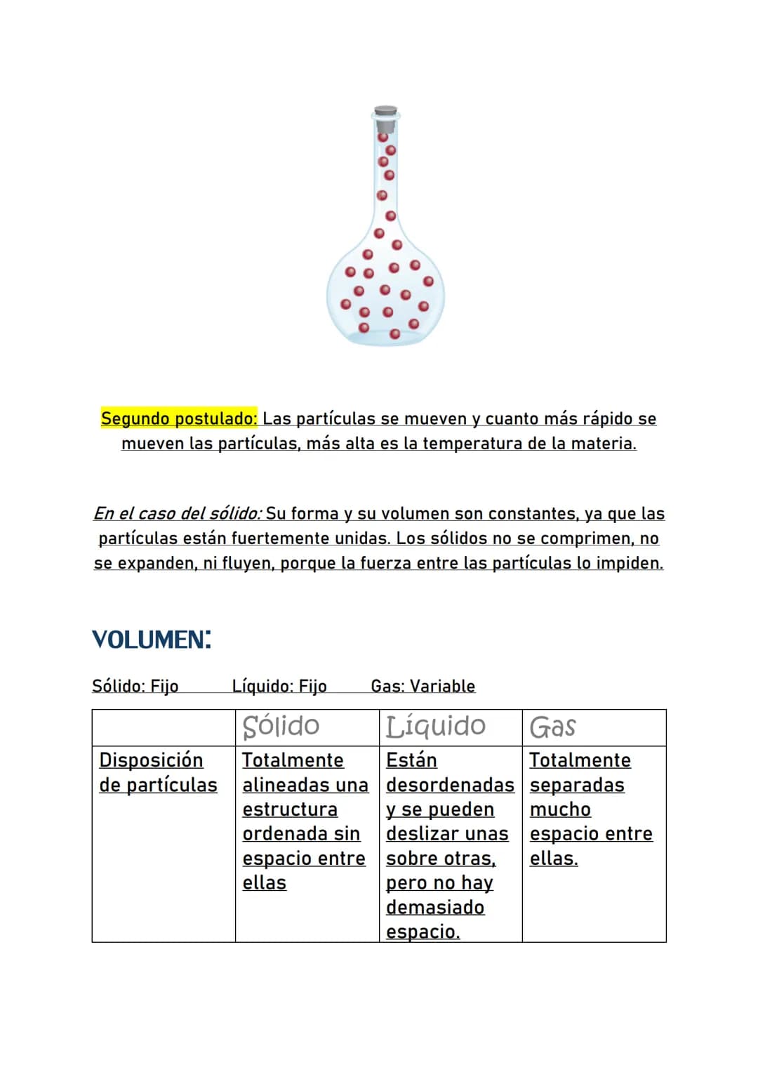 # LOS ESTADOS DE LA MATERIA

PROPIEDADES DE LOS TRES ESTADOS:

|           | Sólido | Líquido  | Gas      |
| :-------- | :----- | :------- 