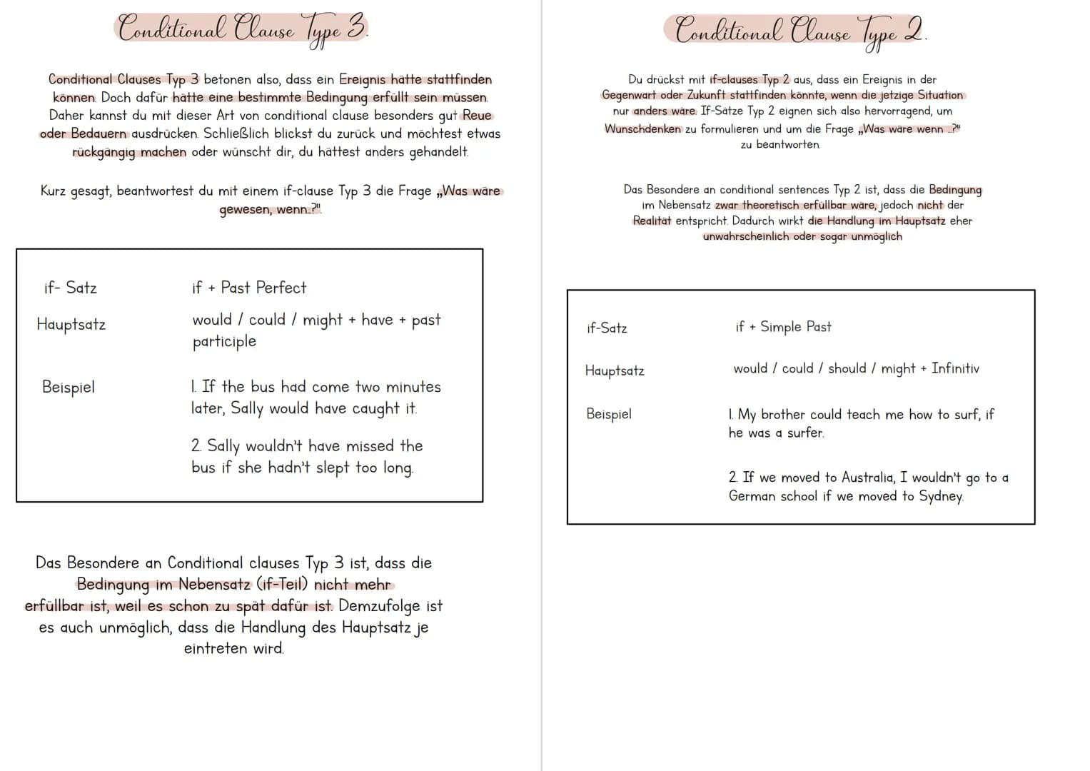 # Conditional Clause Type 3.

Conditional Clauses Typ 3 betonen also, dass ein Ereignis hätte stattfinden
können. Doch dafür hätte eine best