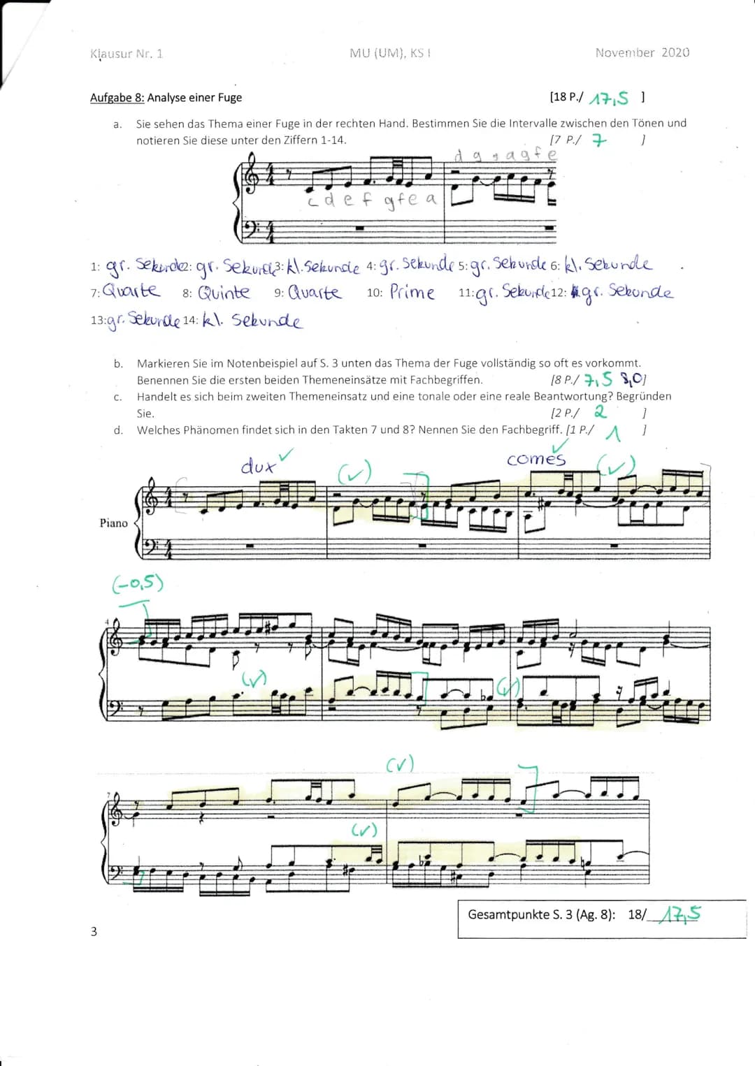 Klausur Nr. 1 MU (UM), KS I November 2020

Vor- und Nachname: Clarissa cerone

Aufgabe 1: Rhythmusdiktat [8P./ 8 1
Notieren Sie den Rhythmus