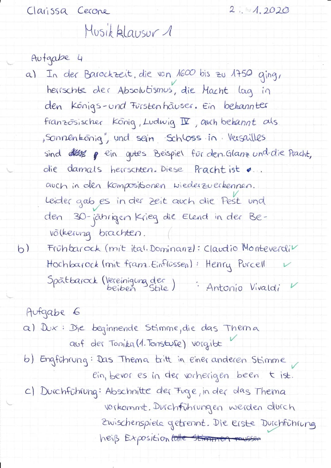 Klausur Nr. 1 MU (UM), KS I November 2020

Vor- und Nachname: Clarissa cerone

Aufgabe 1: Rhythmusdiktat [8P./ 8 1
Notieren Sie den Rhythmus