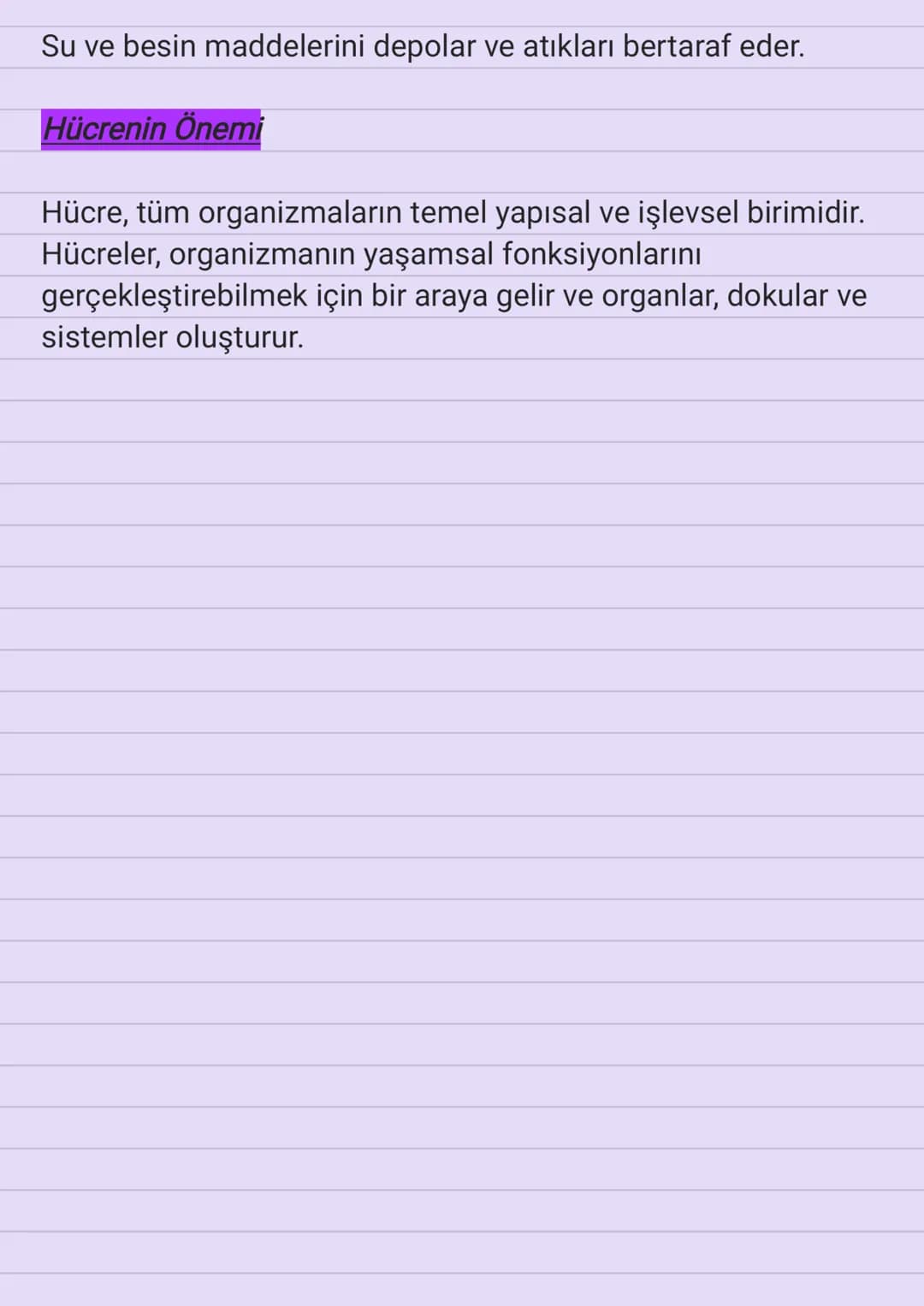 # Hücrenin Yapısı

Hücre, canlı organizmaların temel birimidir. Tüm yaşam
fonksiyonlarını gerçekleştiren ve organizmanın yapısını
oluşturan 