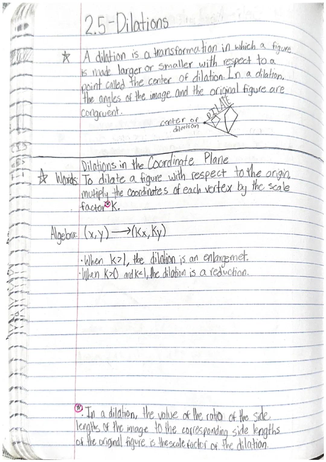 # 2.1- Translations.

☆ A transformation changes a figure into another
figure. The new figure is called the image.

A translation is a trans