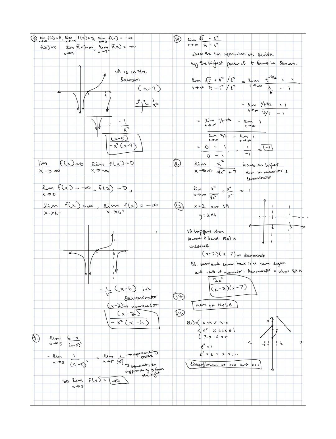 Calculus A: Limits Practice Problems

①g(x)=$x+x-20$
  $|x-4|$

lim $g(x)$= $16+4-20$ = $\frac{0}{0}$
$x\rightarrow4$

$\frac{14-41}{14-41}$