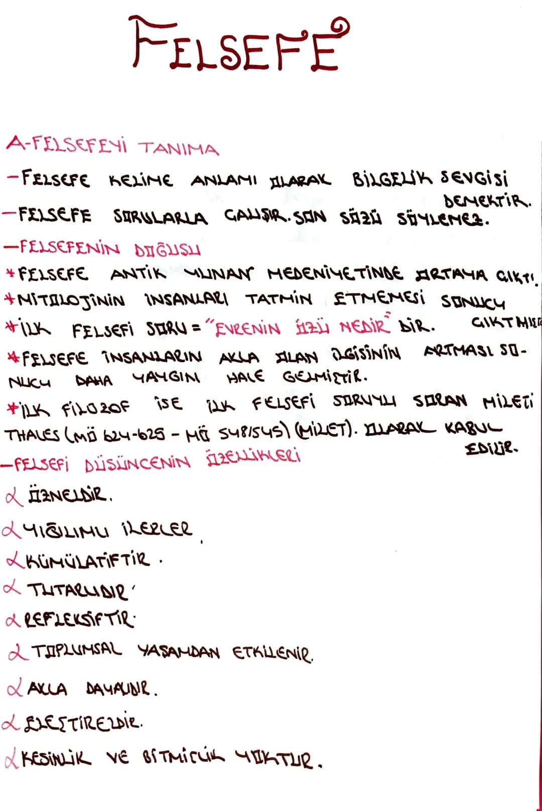 # FELSEFE

A-FELSEFEYİ TANIMA

- FELSEFE KELİME ANLAMI ILARAK BİLGELIK SEVGİSİ
DEMEKTİR.
- FELSEFE SORULARLA GANSIR. SAN SÖZÜ SÖYLEMEZ.

- F