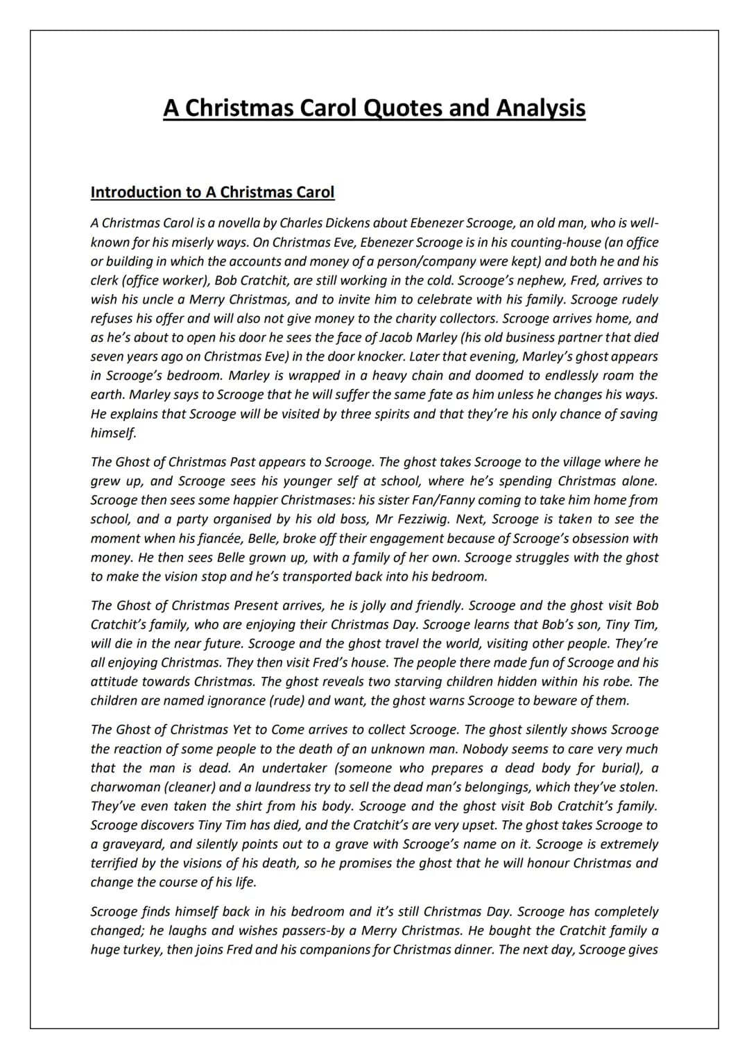 # A Christmas Carol Quotes and Analysis

Introduction to A Christmas Carol

A Christmas Carol is a novella by Charles Dickens about Ebenezer