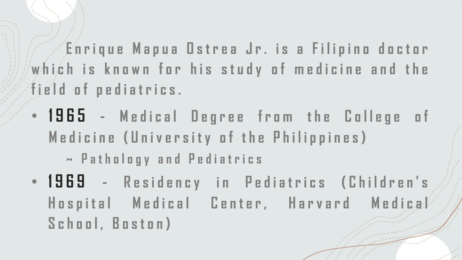 # FILIPINO SCIENTISTS

AND THEIR CONTRIBUTIONS

-----------------------------------

GROUP 7 Dr. Enrique M. Ostrea, Jr.

(1941 - PRESENT )

