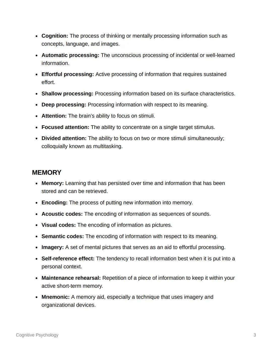 # Cognitive Psychology

Cognitive Psychology notes

Cognitive psychology is the scientific study of the mind and mental processes. It aims t