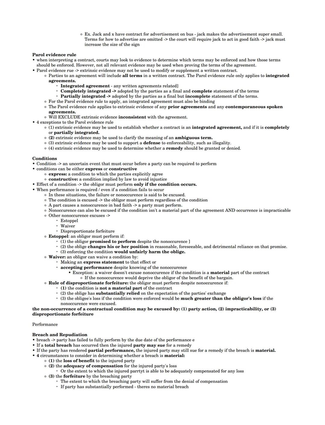 # contracts - agreements that are legally enforceable

*   the second restatement is used for all areas of contract law, except sale of good