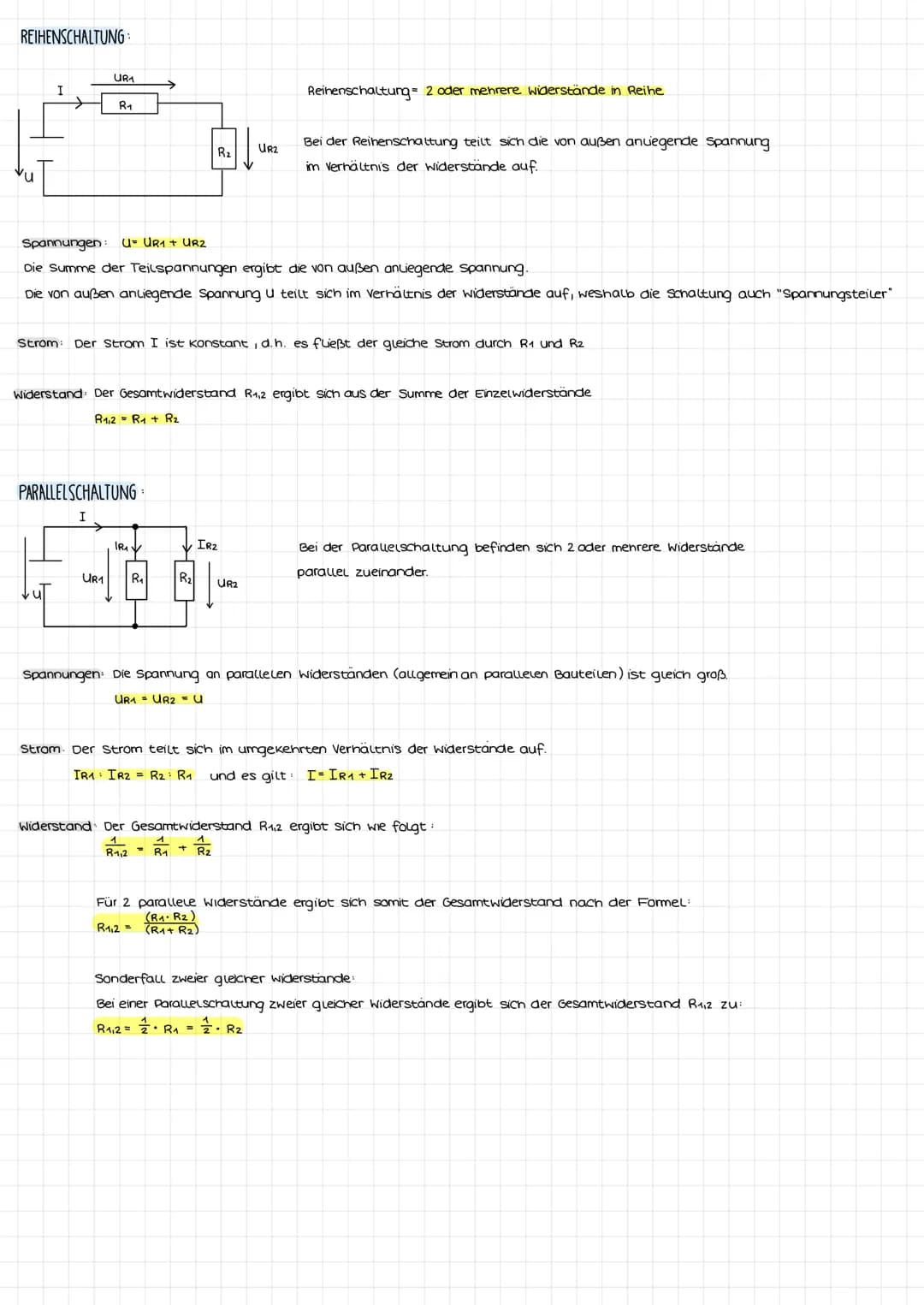 # Elektrotechnik

GROBEN IM STROMKREIS:

- Spannung Symbol u Einheit V (Volt)
- Strom Symbol I Einheit A (→ Ampere) → "Onmsches Gesetz" R= $
