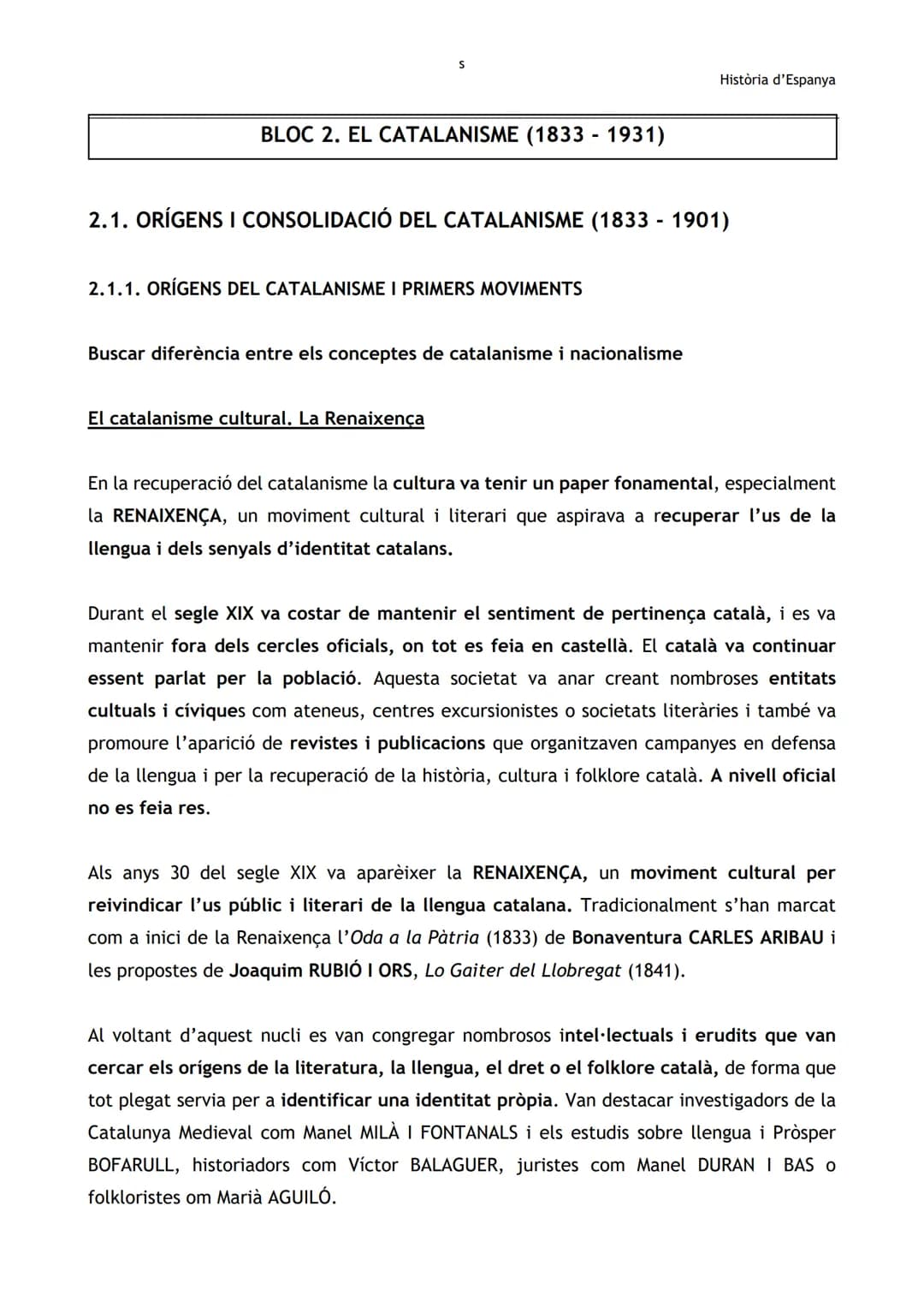 Història d'Espanya

BLOC 2. EL CATALANISME (1833 - 1931)

2.1. ORÍGENS I CONSOLIDACIÓ DEL CATALANISME (1833 - 1901)

2.1.1. ORÍGENS DEL CATA