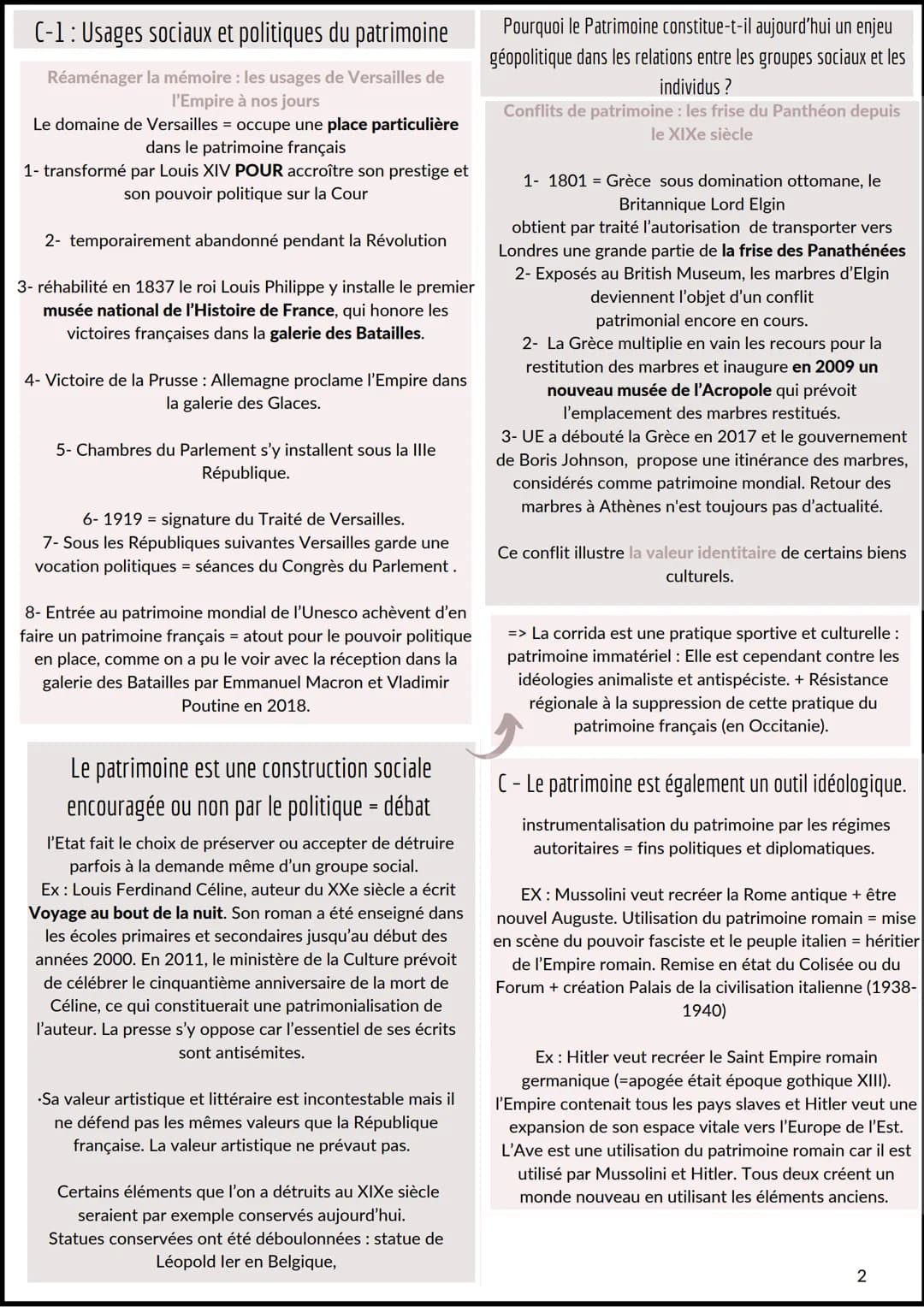 fiches révision
# Identifier, valoriser et protéger le patrimoine

## Quels sont les enjeux du patrimoine aujourd'hui ?
Chapitre introductif