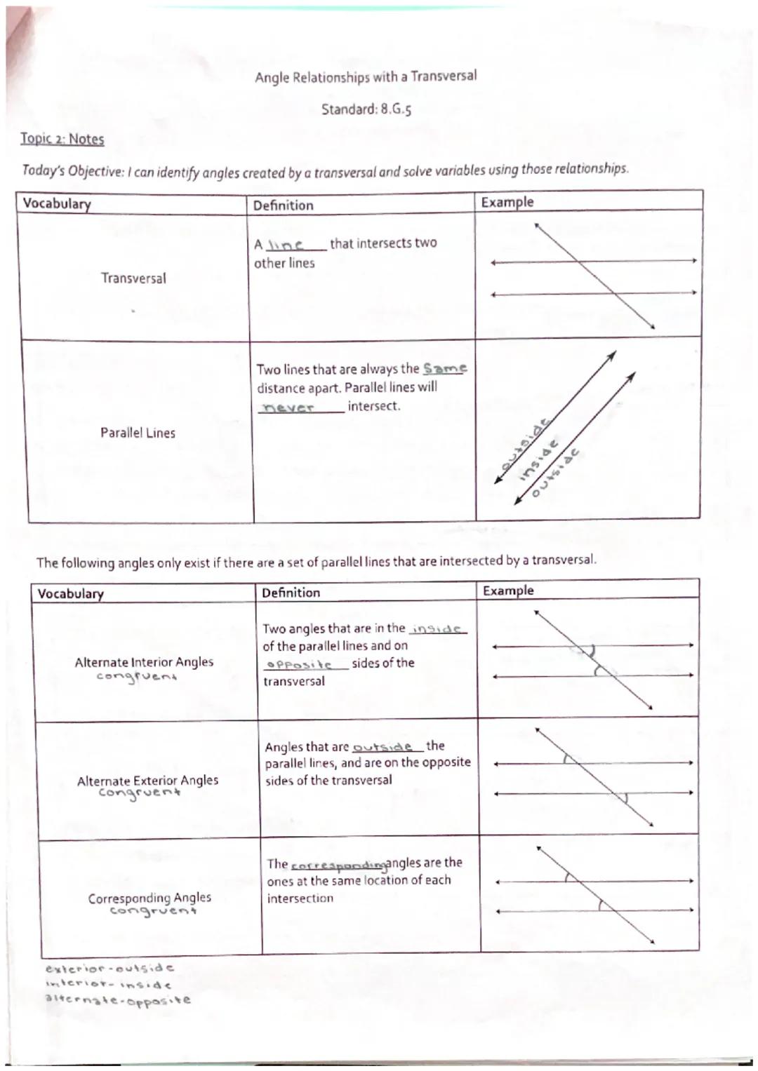 Cubed Roots
Standards: 8.EE.2

Topic 5: Notes
Today's Objective: I can represent solutions to equations of the form x³ =
using cubed roots.
