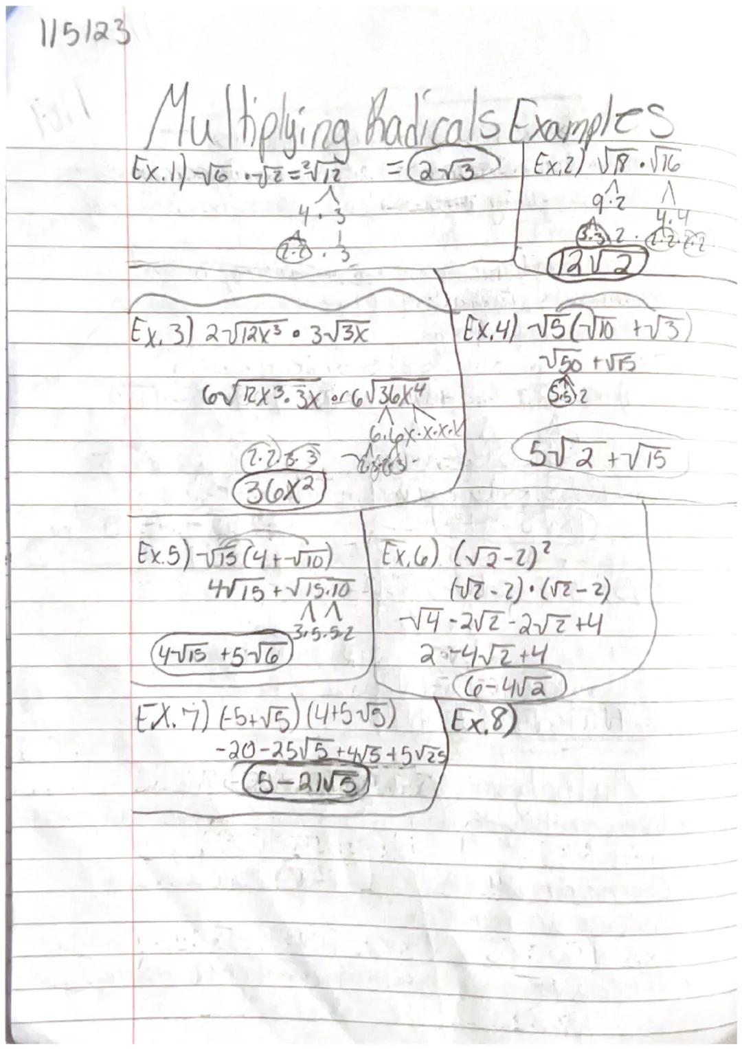 1-4/22

√24 Simplifying Radicals 130

Square root symbol (Radical)

Opposite Roots/Redicals= "Oppositell operation
operations of exponents, 