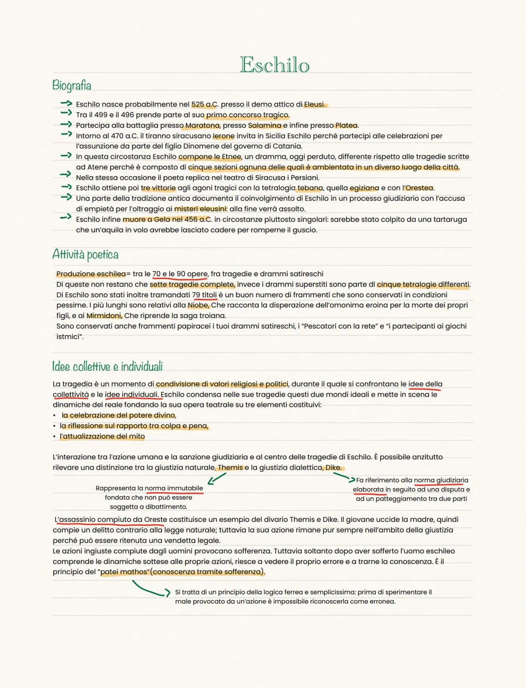 # Eschilo

Biografia

→ Eschilo nasce probabilmente nel 525 a.C. presso il demo attico di Eleusi.

-> Tra il 499 e il 496 prende parte al su