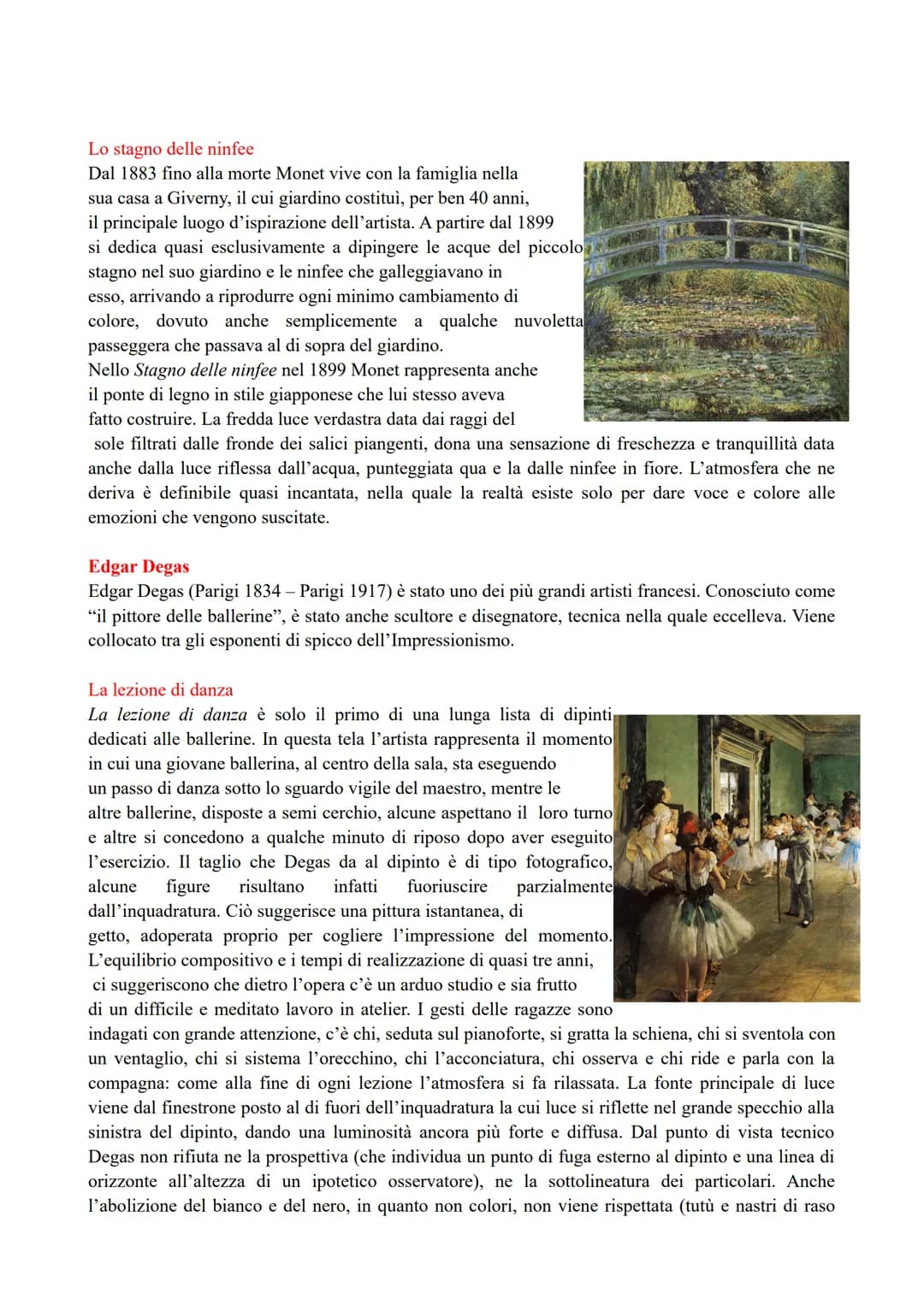 # IMPRESSIONISMO

L'Impressionismo è una corrente artistica nata a Parigi tra il 1860 e il 1870 durata fino ai primi anni
del Novecento e or