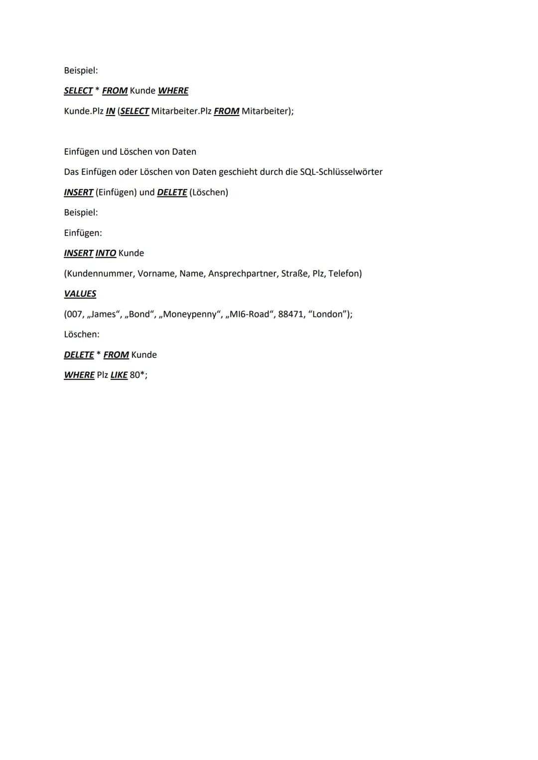 # Datenbank

Datenbanksprache SQL SQL

Von Structed Query Language = strukturierte Abfragesprache
SQL ist die bedeutendste Sprache für relat