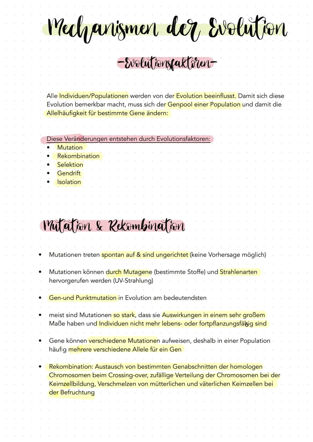# Evolution # Evolution

- Beschäftigung mit allen Prozessen der Entstehung, Umwandlung und
Weiterentwicklung des Lebens auf der Erde, durch