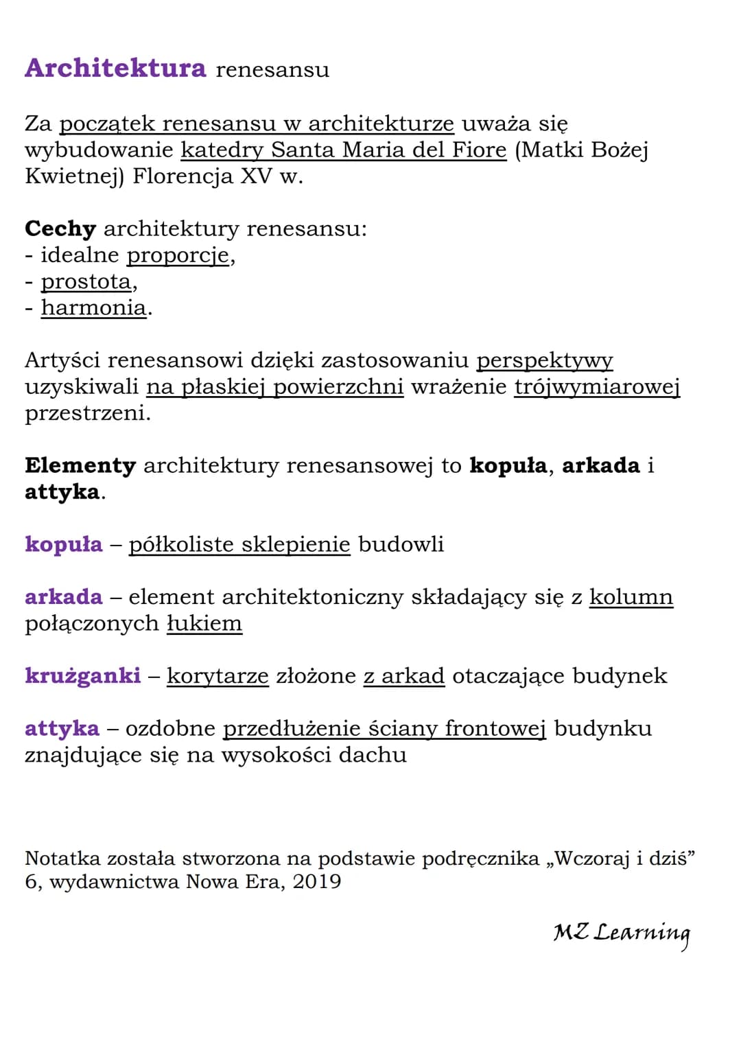 # Kultura renesansu w
# Europie
K1 6, NE
XIV-XVI w. epoka renesansu we Włoszech.
Renesans rozpoczął się we Włoszech i stamtąd rozprzestrzeni
