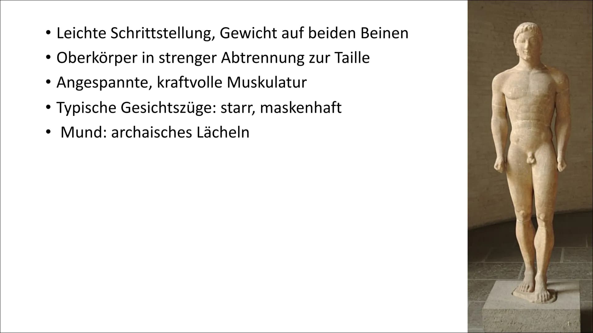 # Griechische Antike

und ihre Kunstperioden # Gliederung

- Griechische Antike
- Archaik
- Klassik
- Hellenismus
- Vergleich
- Menschenbild