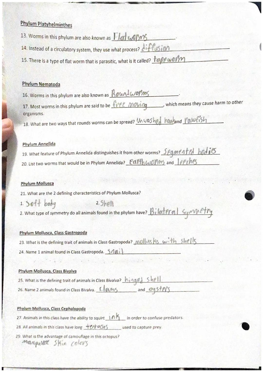 # Invertebrates Basics Notes

Objective: Students will use a set of online notes to complete the WS. Upon completion students will be able t