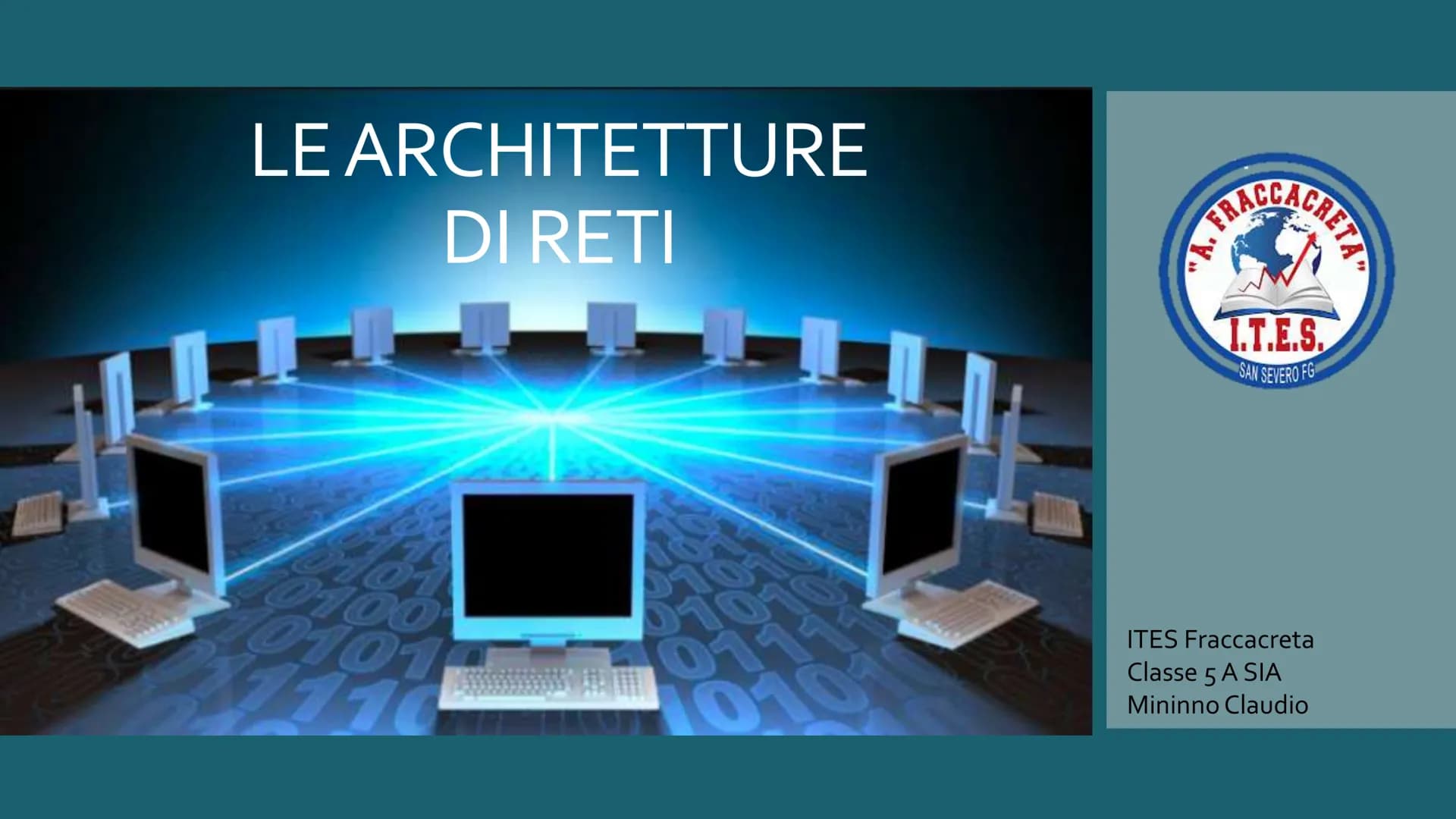 # LE ARCHITETTURE

# DI RETI

FRACCACRE

I.T.E.S.

SAN SEVERO FG

10100

1010105-8

010

ITES Fraccacreta

Classe 5 A SIA

Mininno Claudio L