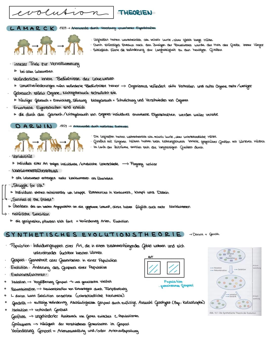 # Semester 4

evolution # evolution THEORIEN

LAMARCK 1809 Artenwandel durch Vererbung erworbener Eigenschaften

innerer Trieb zur Vervollko