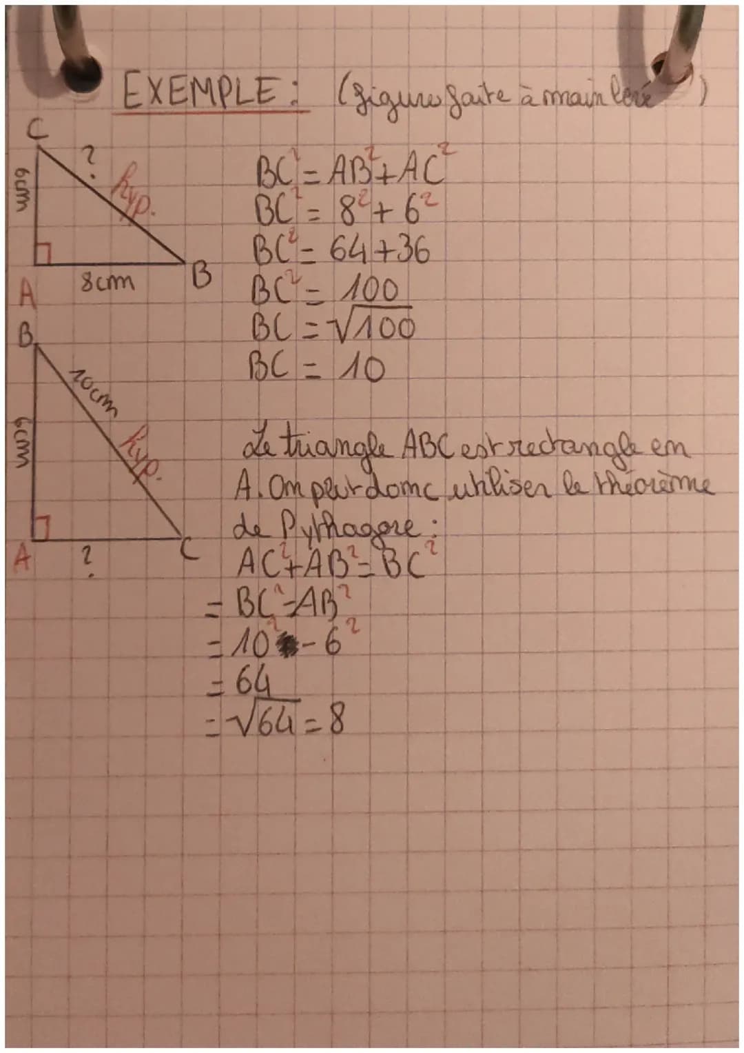# THEOREME DEV
# PYTHAGORE

B

hypotemos

Dams un triangle ABC
rectangle emA.

A

$BC=AC^2+AB^2$

Dans un triangle rectangle, le carré de l'