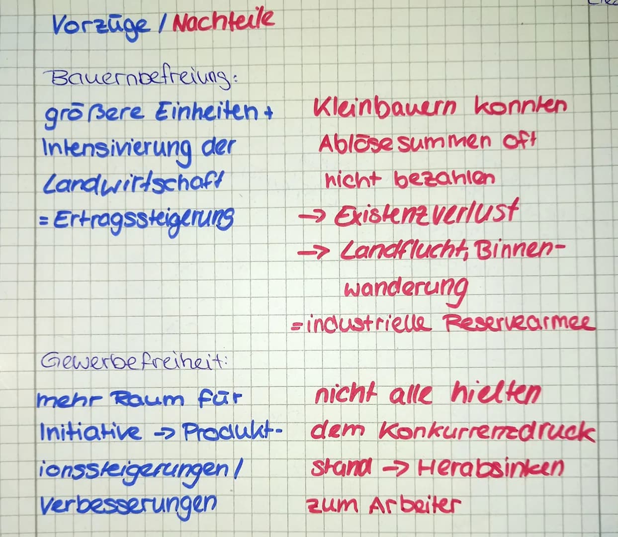 # Bauernbefreiung und Gewerbefreiheit

-> keine einheitt. Formen u. Vorgehensweisen
in einzelnen Territorien d. Dr. Bundes

Preußen:/

- aus