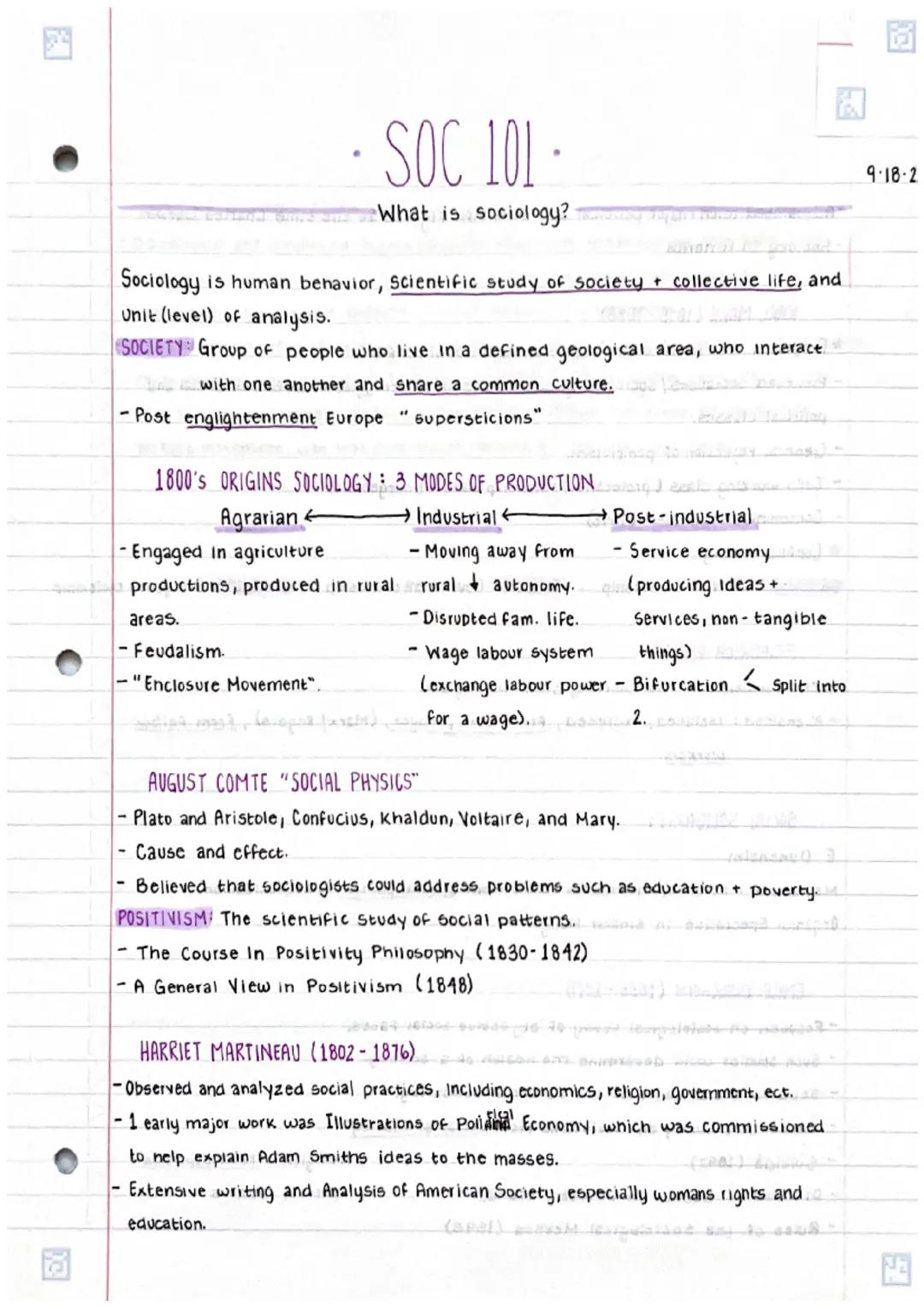 - SOC 101

What is sociology?

Sociology is human behavior, Scientific study of society collective life, and
Unit (level) of analysis.

SOCI