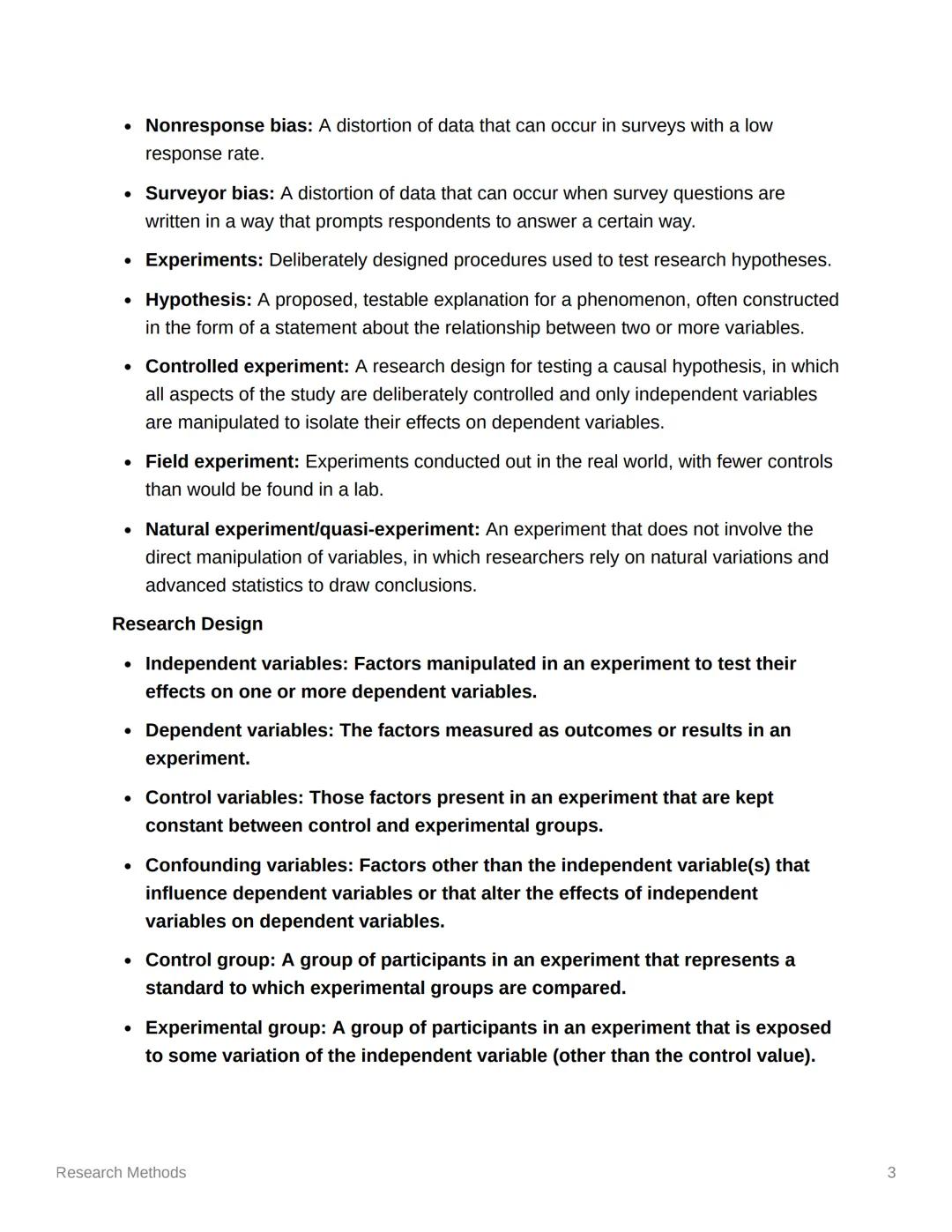 # Research Methods

Key Takeaways: Research Methods

1. The study of psychology relies on a diverse array of qualitative and quantitative
re