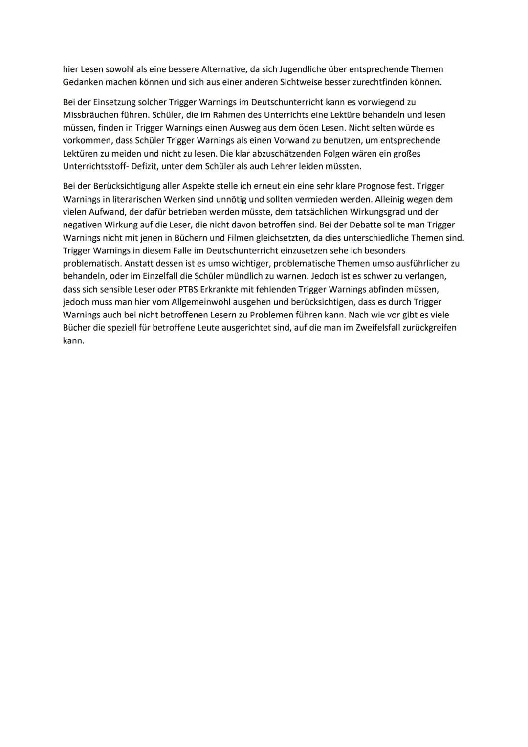 Materialgestütztes Verfassen eines argumentierenden Textes zum Thema Realität und Fiktion
„Trigger Warnings im Deutschunterricht"

Antisemit