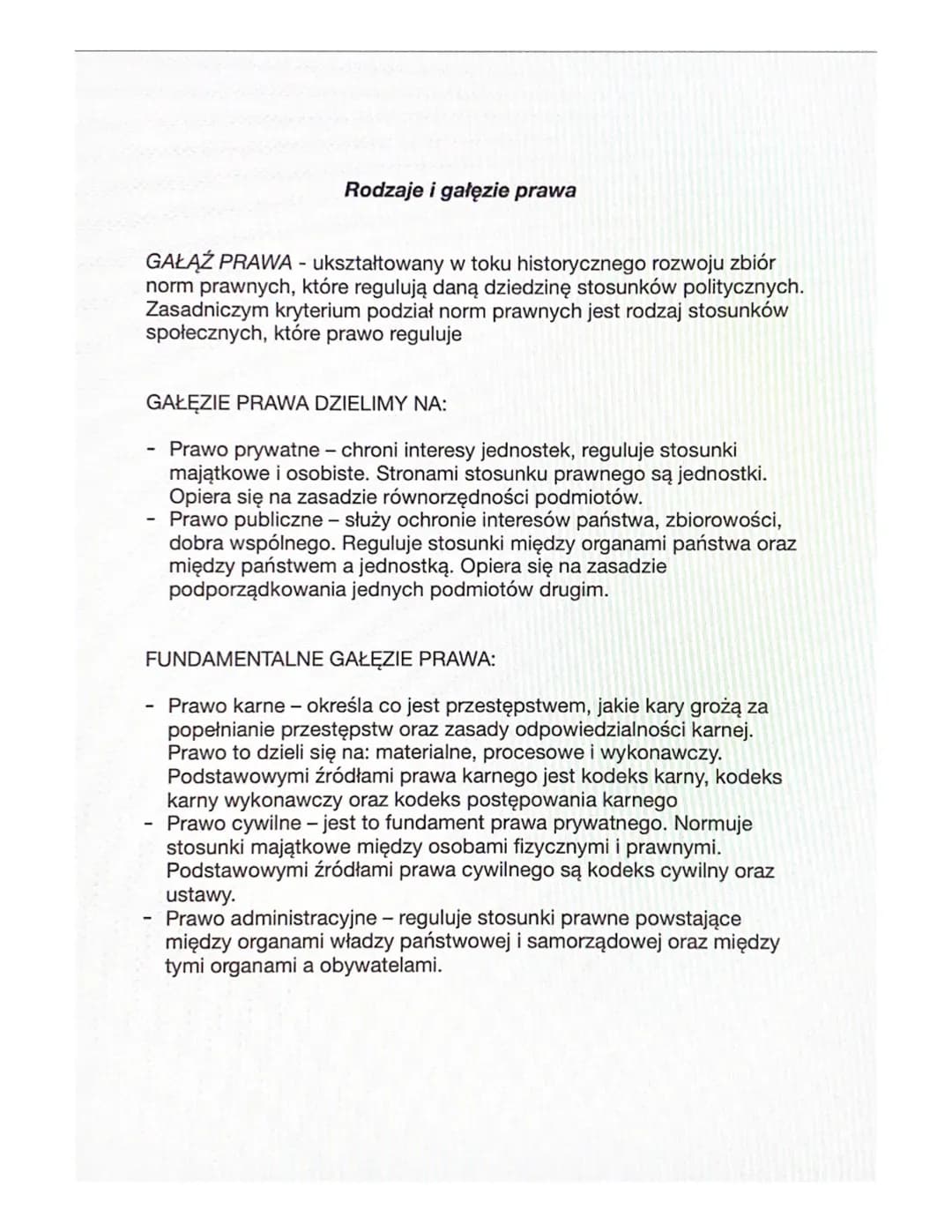 # PRAWO I JEGO RODZAJE

PRAWO PRZEDMIOTOWE (LAW) - całość lub część norm, które
regulują relacje między ludźmi zamieszkującymi dany obszar n
