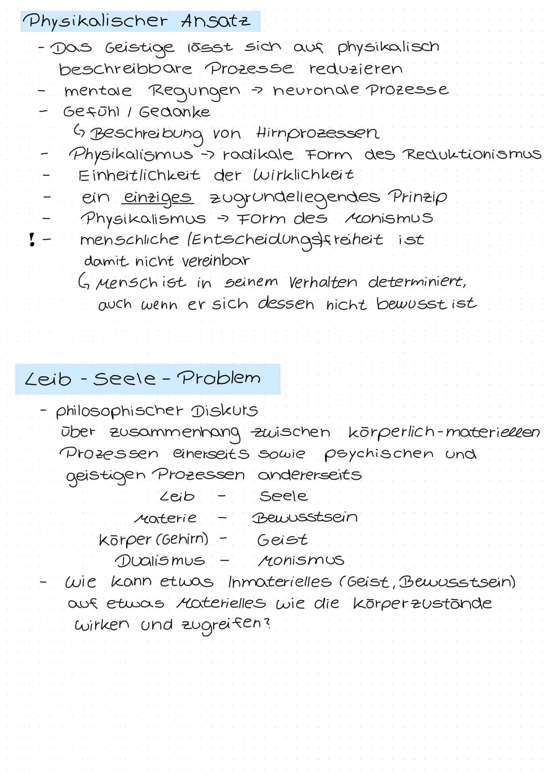 # Leib und Seele

René Descartes

- Vertreter des kartesischen Dualismus
(interaktionistischer Dualismus)
- "Ich denke, also bin ich"
- ↳ we