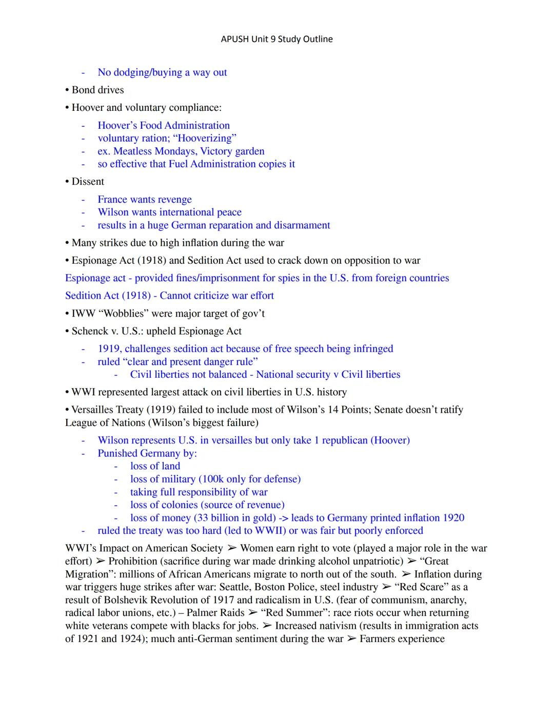 h
GROUP 1
APUSH Unit 9 Study Outline
Progressive Movement:
- change/fix problems of the gilded age
- improve the evils of the gilded age

S 