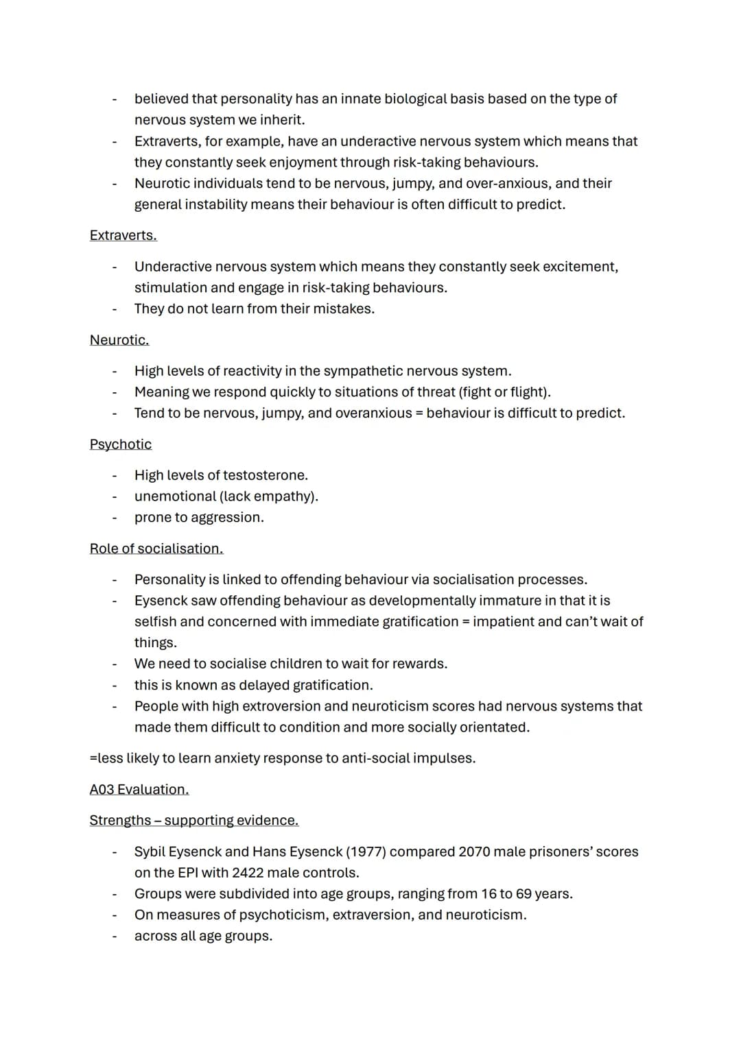 Forensic psychology topic notes

A01-What is crime?

- Crime can be defined as any act which breaks the law and therefore warrants
some form