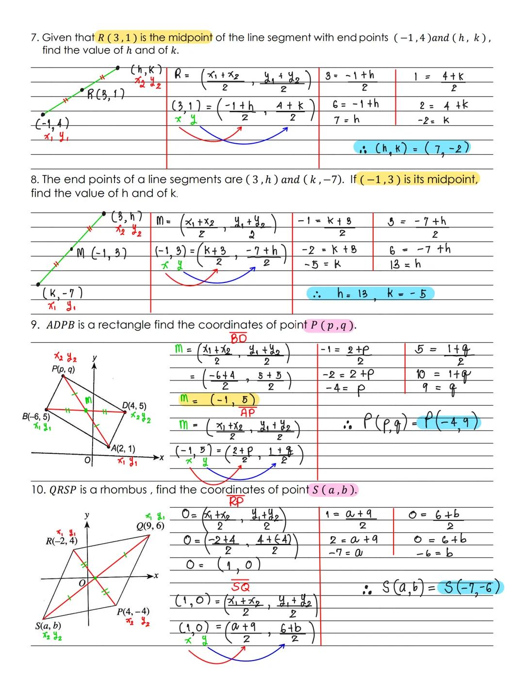 Midpoint between two points. If points A and B are the two points then

$M = (\frac{x_1+x_2}{2}, \frac{y_1+y_2}{2})$

M
B
$(x_2,y_2)$

A
$(x