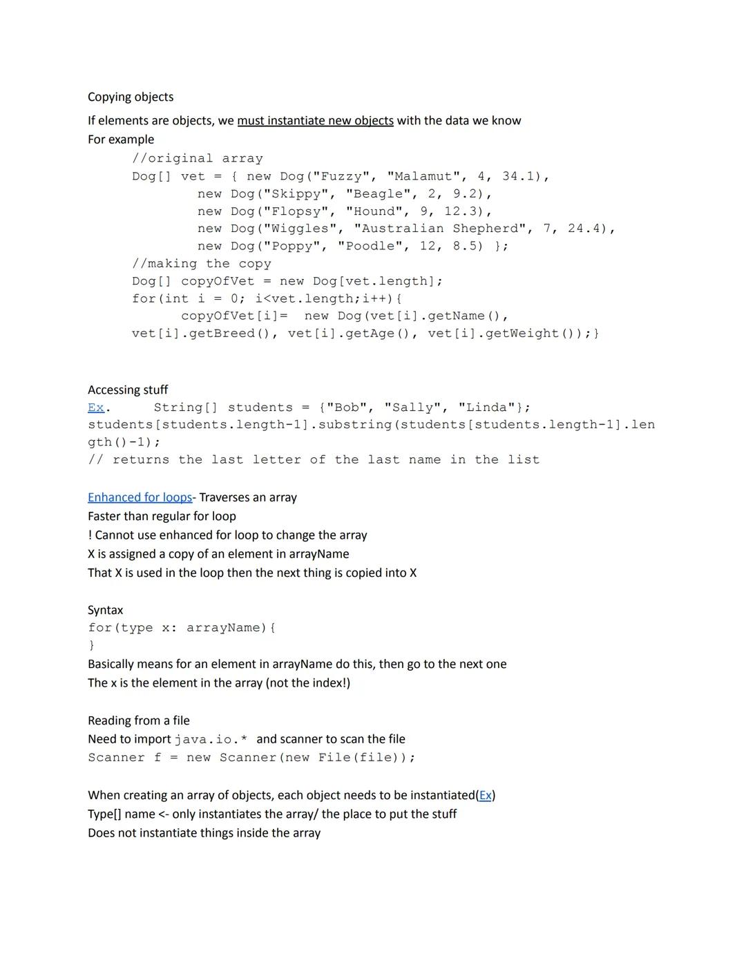 Arrays

Container object that holds a fixed number of elements of one type
individual elements grouped together under the overall name of ar