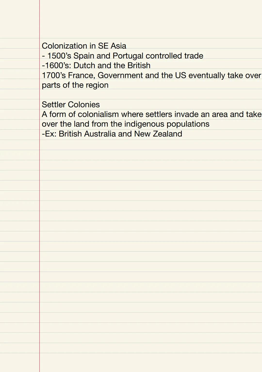 Unit 6 Aim: how did state expansion occur during New Imperialism?
Vocabulary: Imperialism, "New Imperialism", Colonialism,
Settler Coloniali