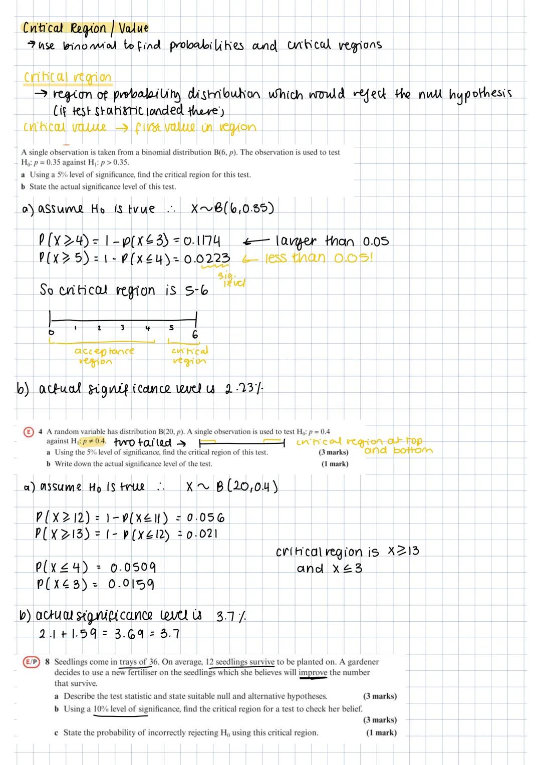 Hypothesis Testing
null hypothesis - Ho $\rightarrow$ assume it's correct
alternative hypothesis - H,

test statistic $\rightarrow$ result o
