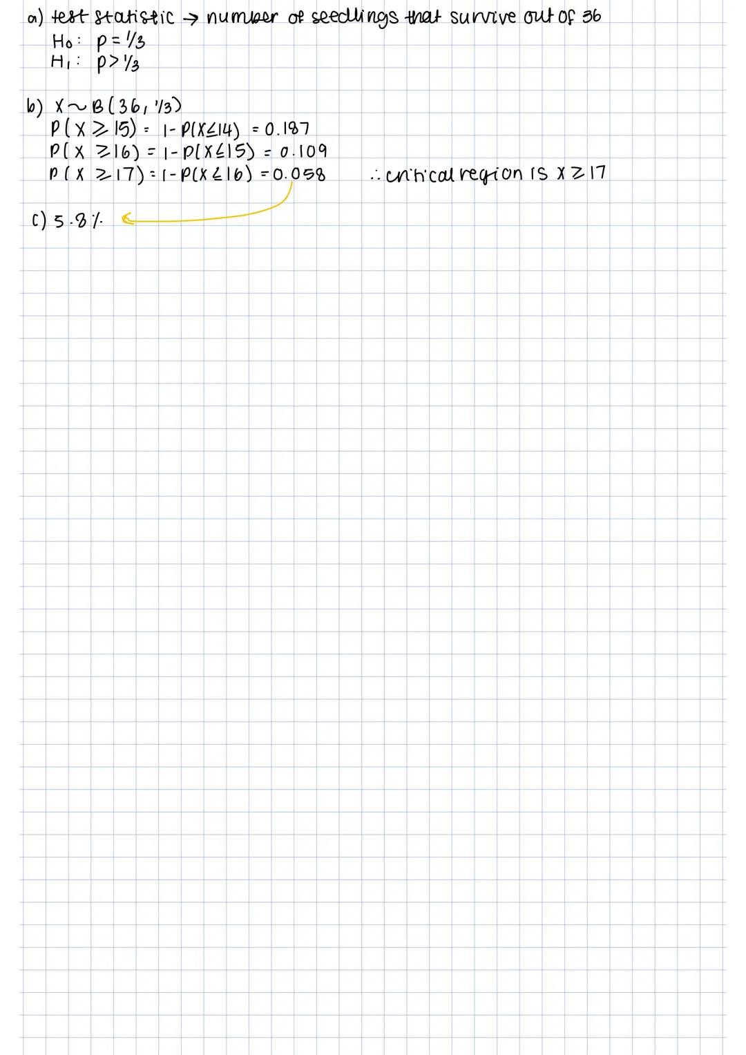 Hypothesis Testing
null hypothesis - Ho $\rightarrow$ assume it's correct
alternative hypothesis - H,

test statistic $\rightarrow$ result o