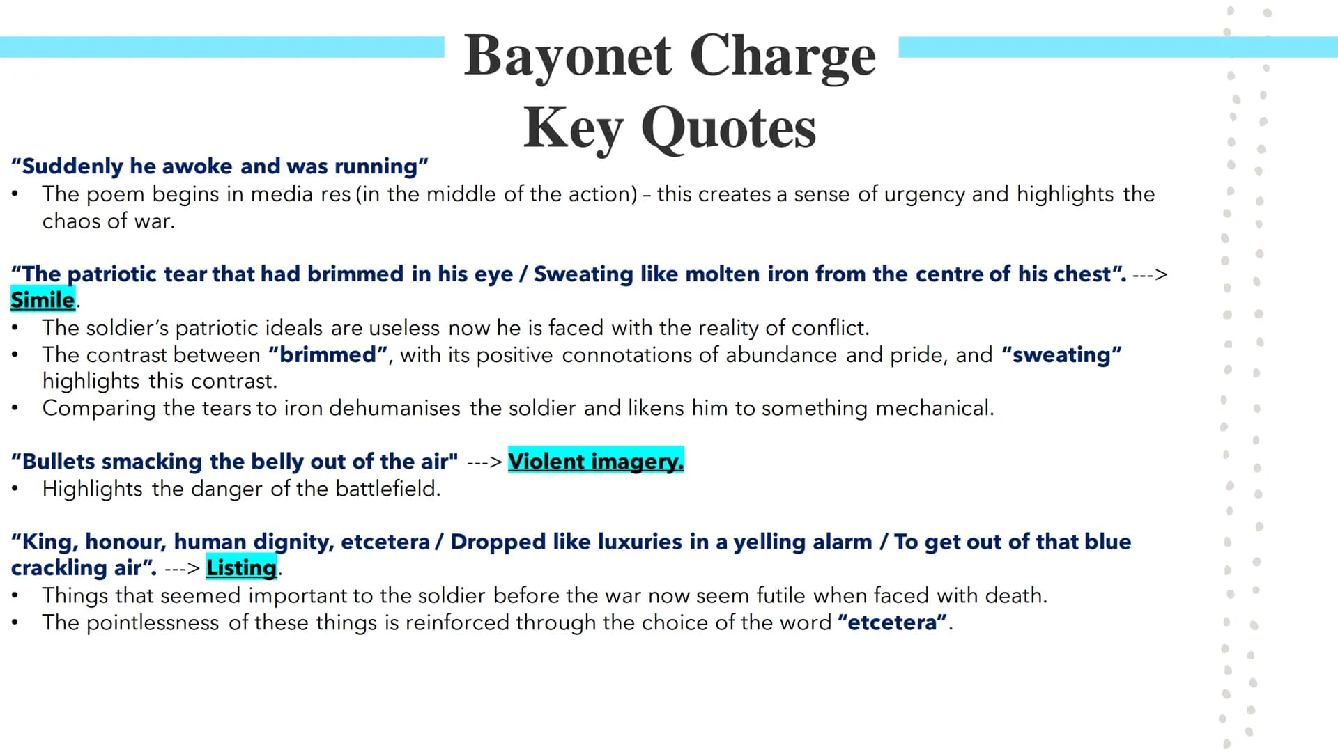 # Bayonet Charge
Poetry GCSEs # Bayonet Charge

Bayonet Charge describes the thoughts and actions of a WW1 soldier as he charges towards the