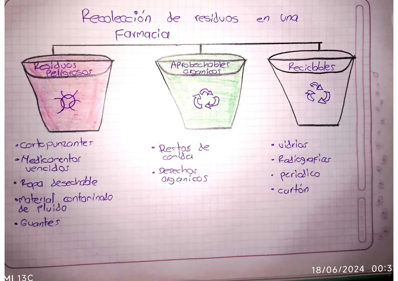 Recolección de residuos en una
Farmacia

Residuos
Peligrosos

好

•cortopunzantes
•Medicamentor
vencidos

Ropa desechable
material contarinad