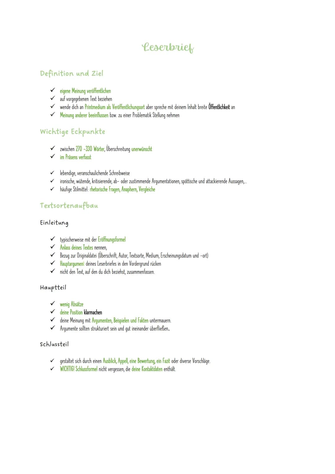 Definition und Ziel

✓ schulische Textsorte

Erörterung

aktuelle meist prekäre gesellschaftliche Thematik (Bsp.: Bildung)

✔ Ziel: dem Lese